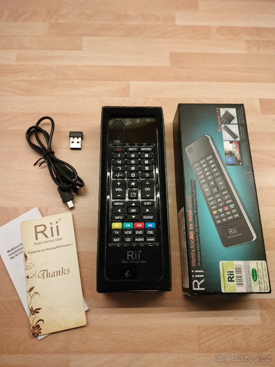 Univerzální TV smart ovladač, myš Rii Mini i13, 2.4GHz - 2