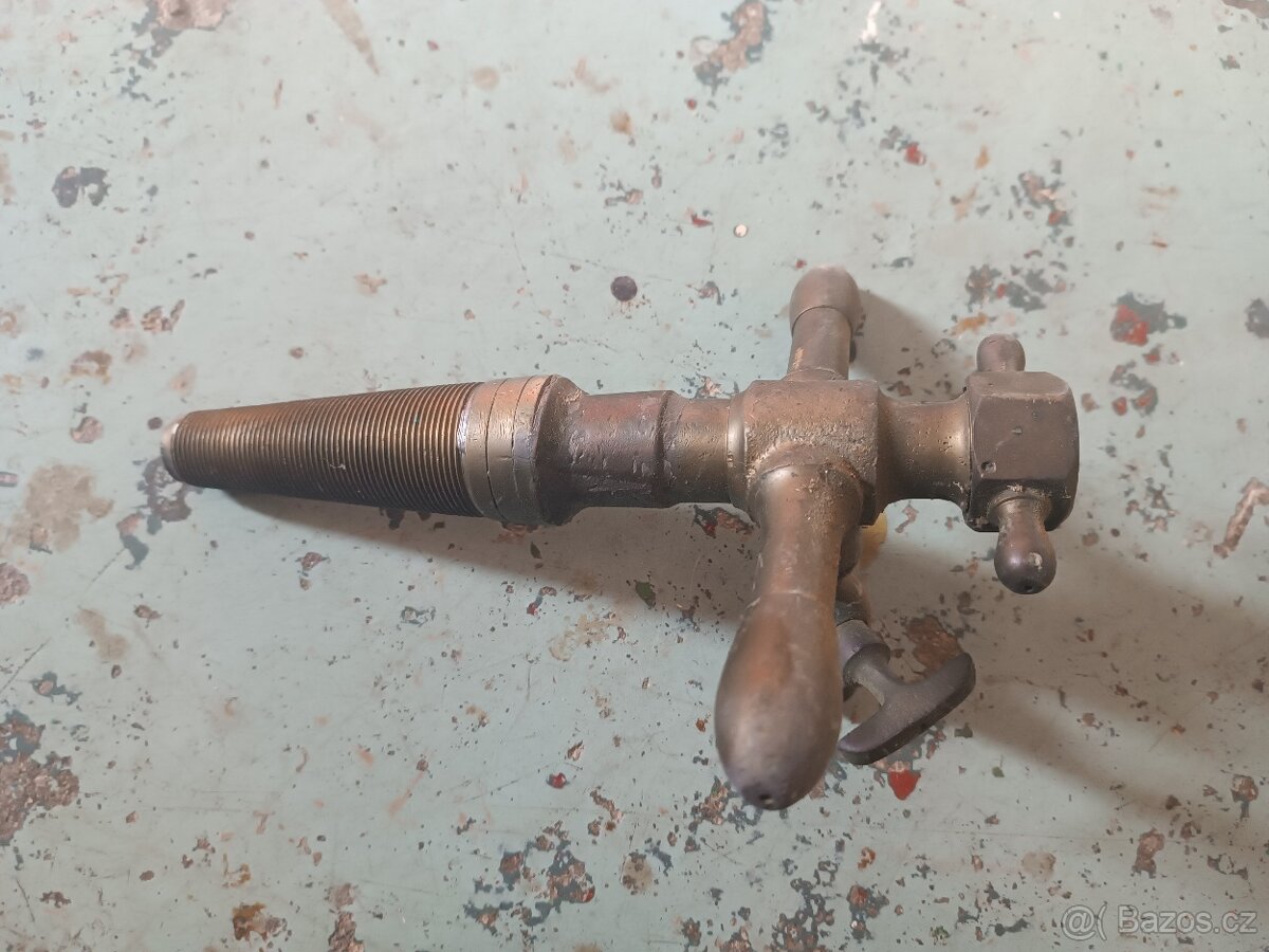 Stará mosazná pípa na dřevo - 2