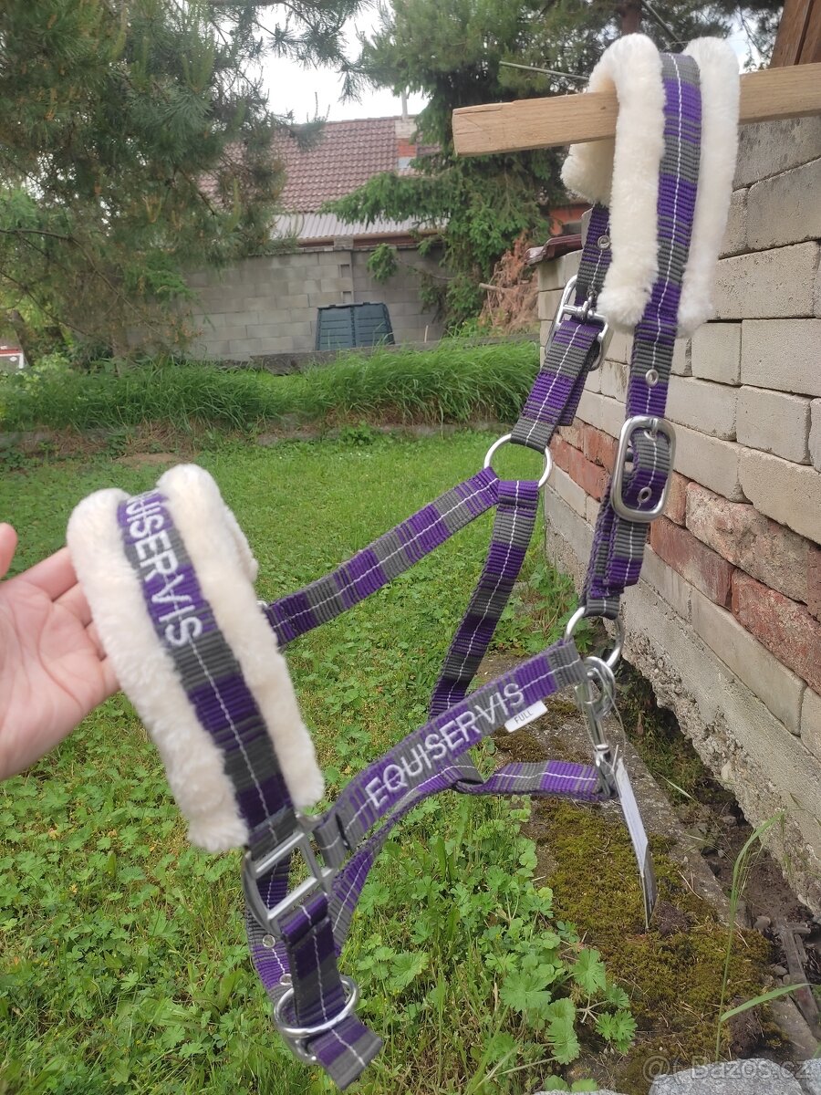 Fialové ohlávky s beránkem full a vodítko - 2