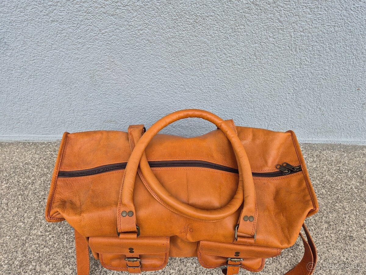 Cestovní taška DARMENDRA zn. Sajo (kozí kůže) - 2