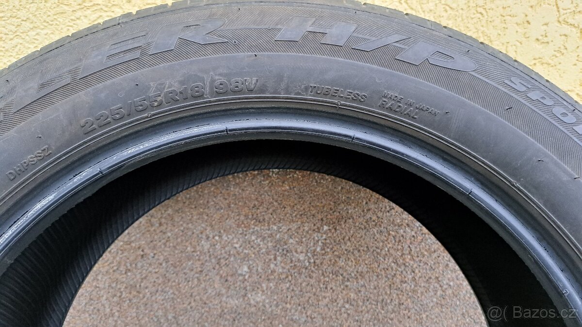 4 ks Letní pneu BRIDGESTONE 225/55/R18 cena za vše - 2