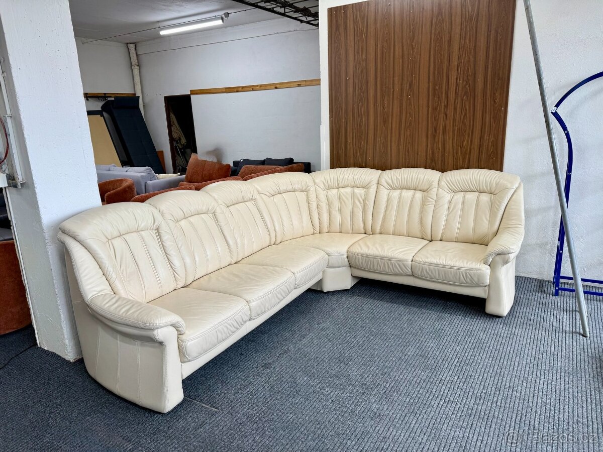 Rohová sedací souprava - kůže - 2