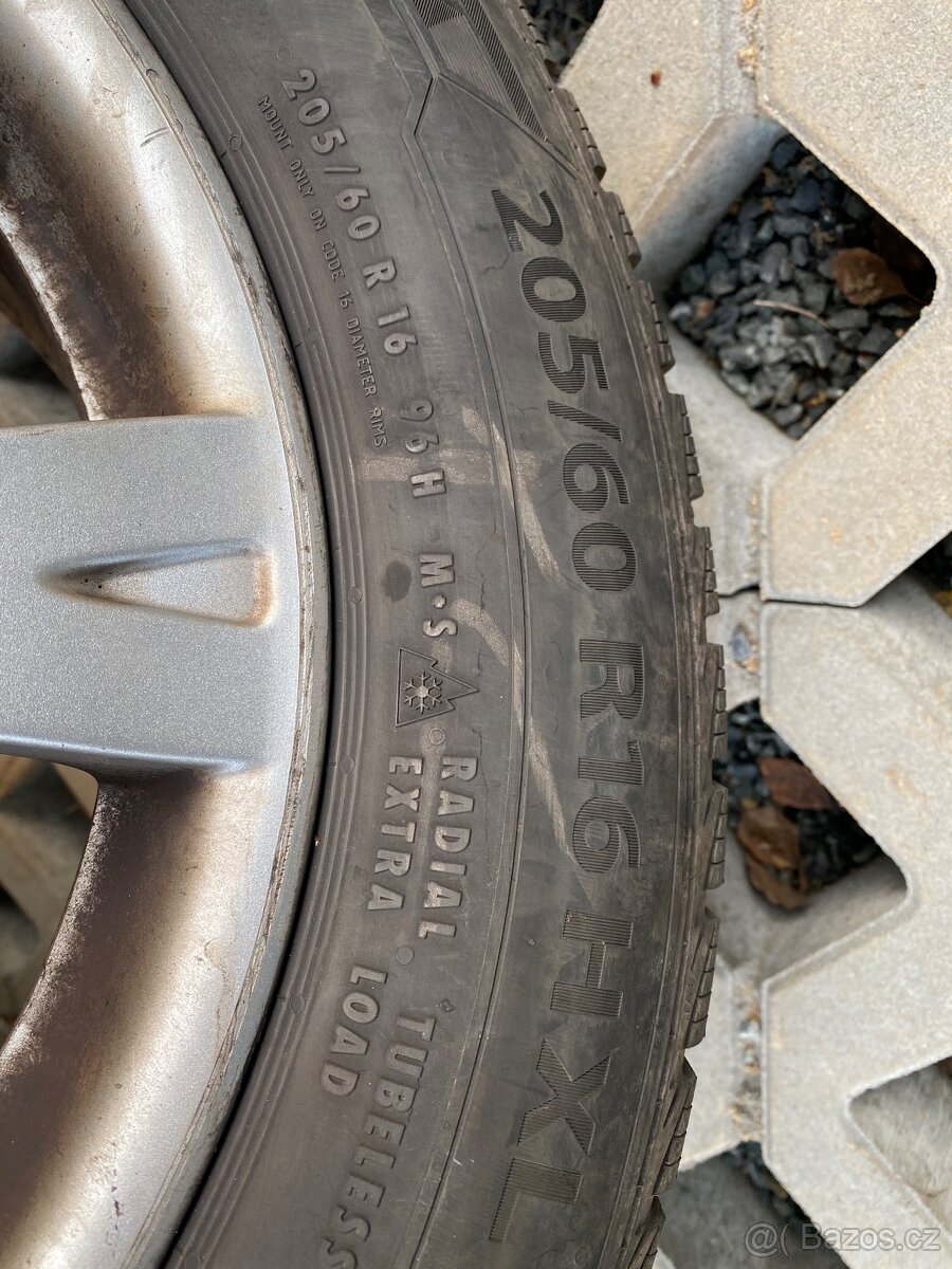 Alu kola 16” 5x112 Škoda a zimní pneu 205/60/R16 - 2
