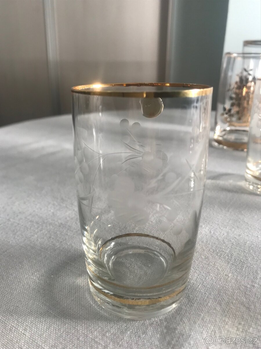 Bohemia Crystal broušené zlacené sklenice - 2