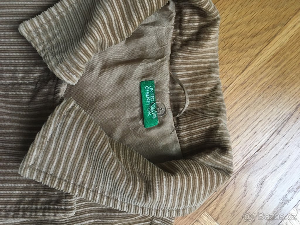 Dámský manšestrový kabát zn. BENETTON - 2