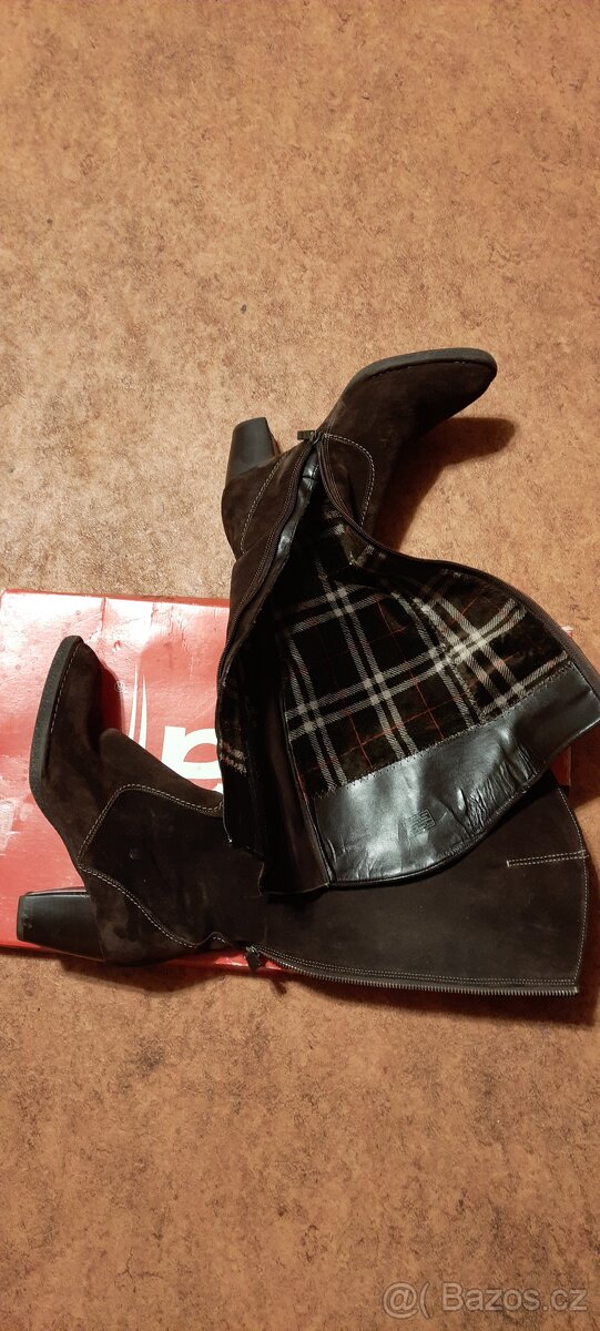 Kožené semišové kozačky 38/39 - 2