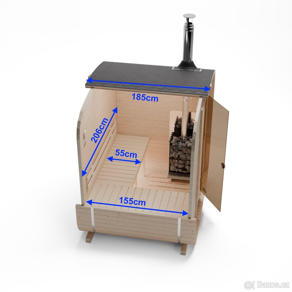 Sudová sauna 240cm AZS-ENGINEERING QUADRO 1QL - 2