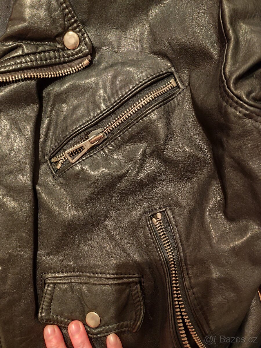 Kožený motorkářský křivák - 2