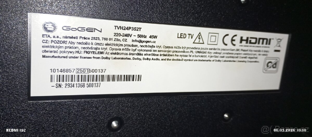 TV Gogen 24 " a setobox Philips - 2