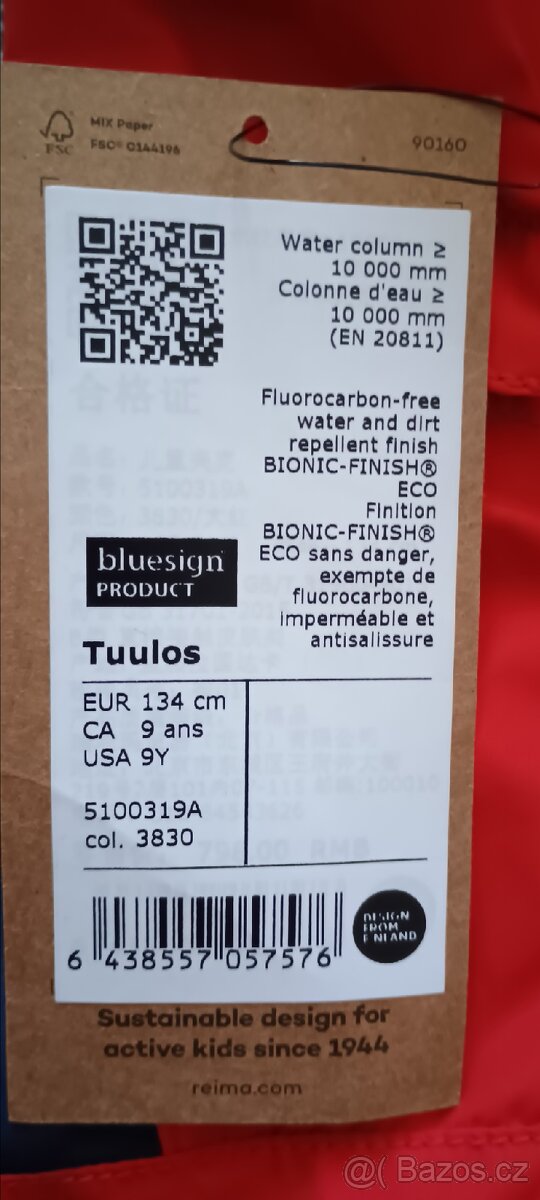 Membránová bunda Reima tuulos vel.134 - 2