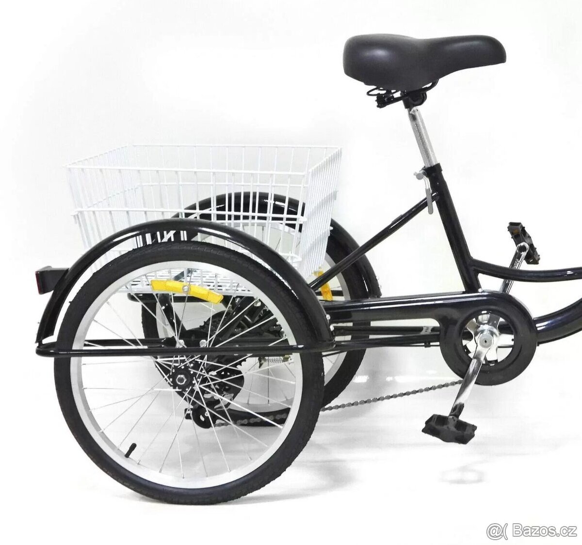 Nová černá tříkolka pro seniory s košíkem - 2