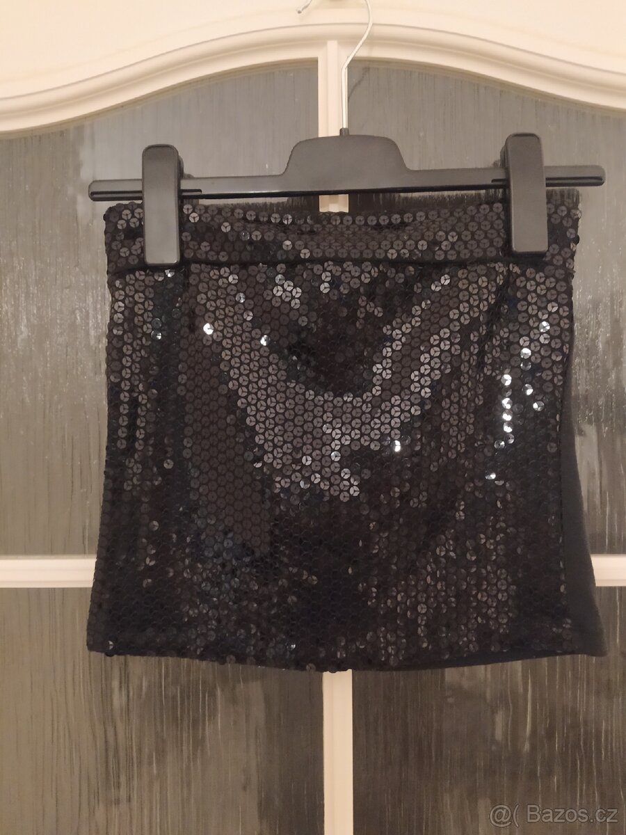 Černý flitrový top Zeta Moda (vel. S) - 2