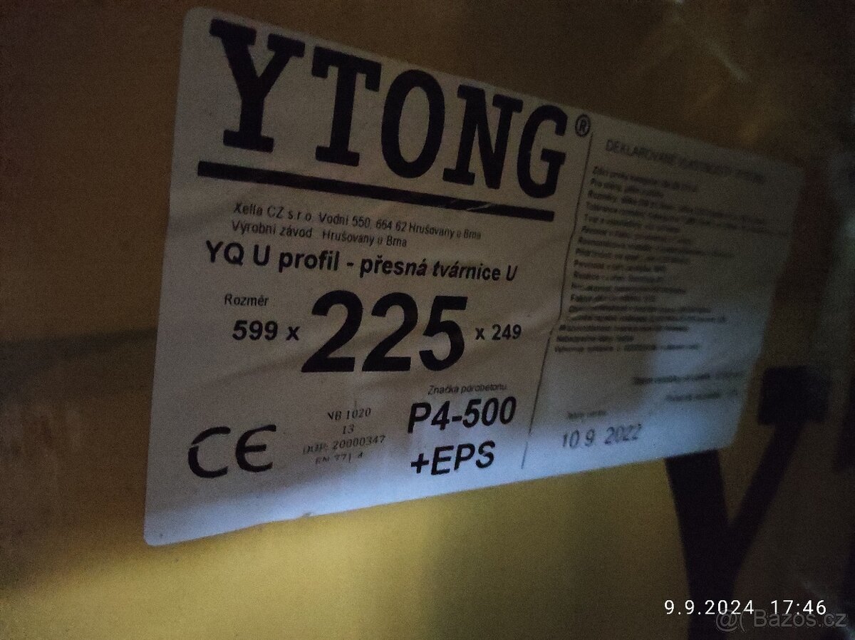 Ytong YQ U profil 599x225x249 - 2