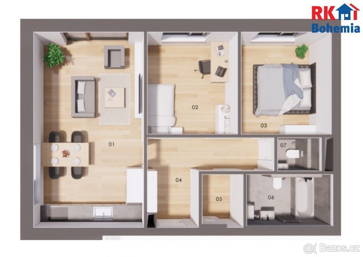 Prodej novostavby bytu 3+kk s balkónem, parkovacím stáním a - 2