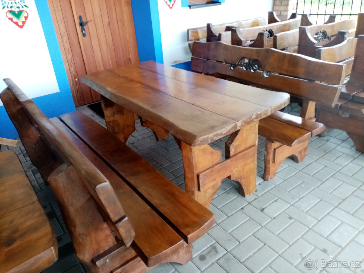 Prodám kvalitní, zahradní nábytek - masivní dub - 6 sad - 2