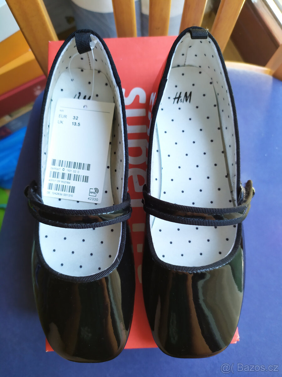 Nové lakované balerínky, H&M, vel. 32 - 2