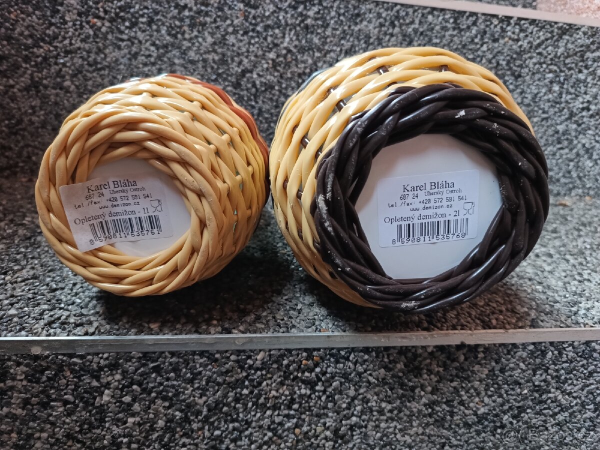 Opletené demižony 1 L + 2 L, Karel Bláha Uherský Ostroh - 2