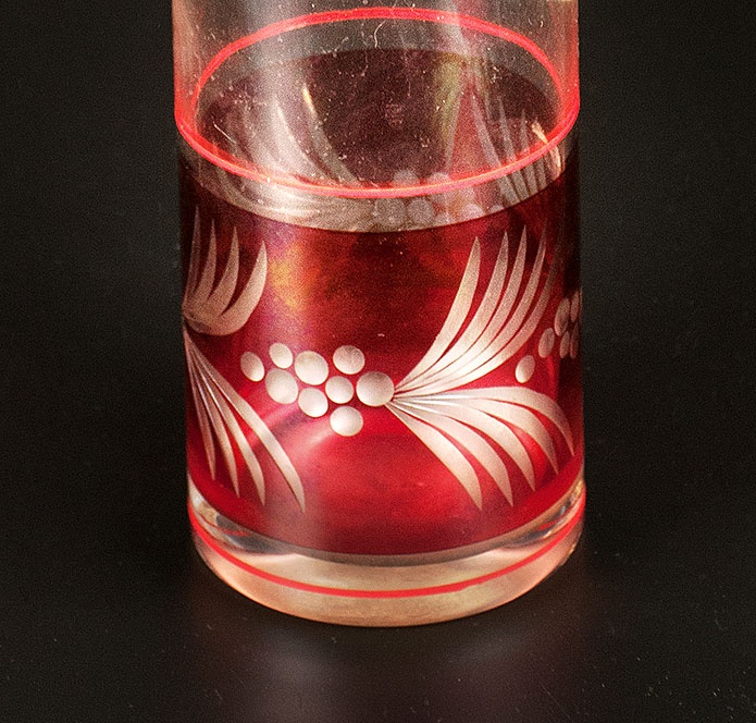 NÁDHERNÝ STARÝ DŽBÁN S ČERVENÝM MOTIVEM - 2