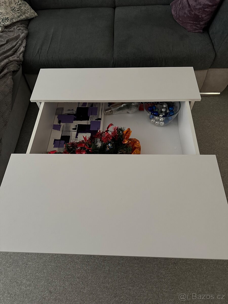 Bílý výsuvný konferenční stolek - 2