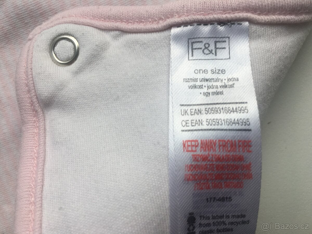 Růžový bryndák s proužky F&F - 2