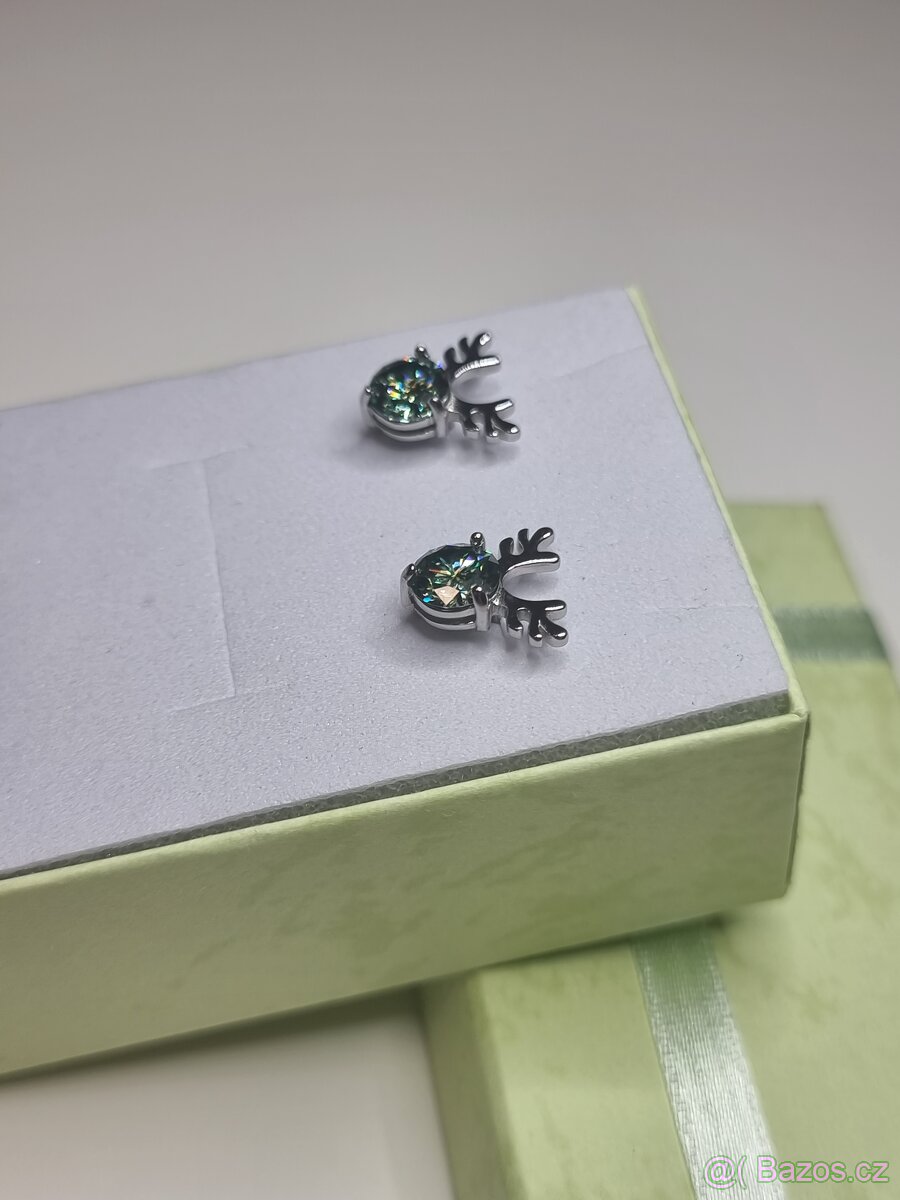 Naušnice s diamantem ( moissanit ) - 2