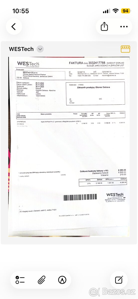 Prodám airpods 2 PRO - 2