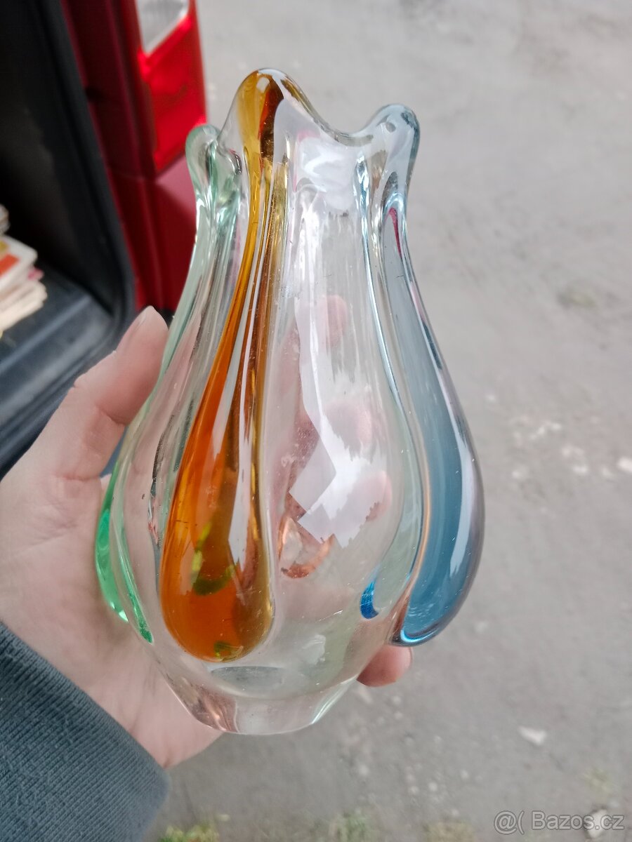 Váza hutní sklo - 2