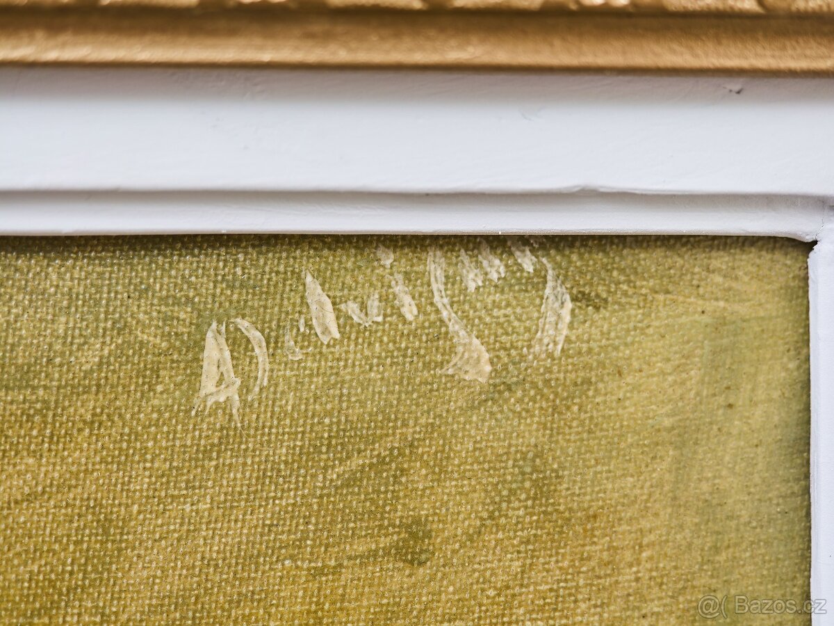 Velký obraz s květinovým zátiším, signováno - 2