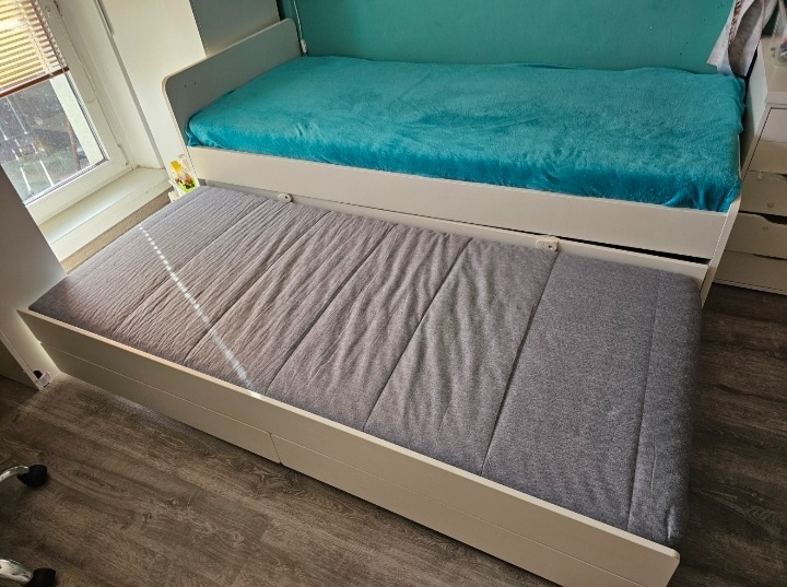 SLÄKT Rám dětské postele, lůžko a úl. pr., bílá, 90x200 cm - 2