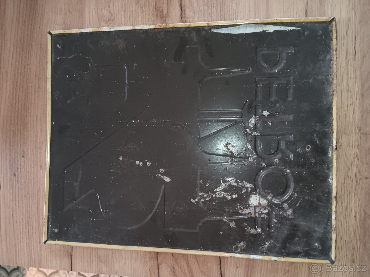 Stara plechová cedule PETROF - 2