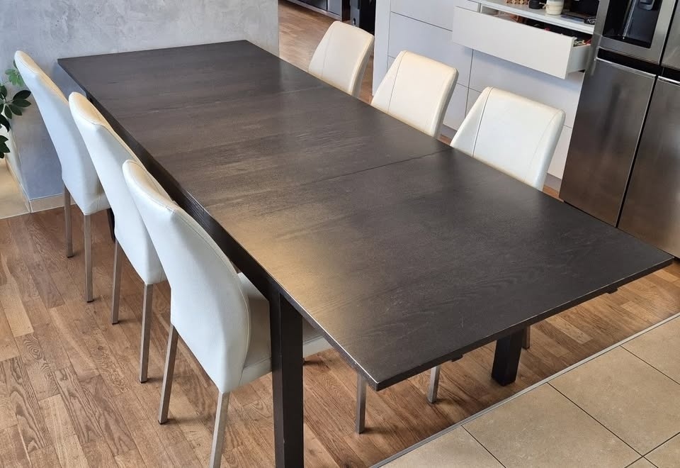 Velmi flexibilní rozkládací jídelní stůl černý (wenge) - 2