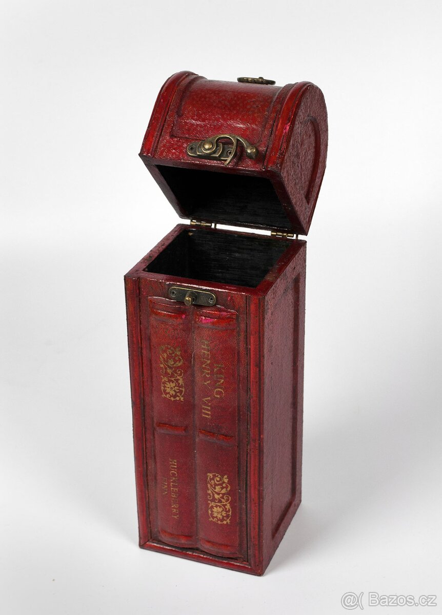 LUXUSNÍ DŘEVĚNÝ OBAL - KRABICE NA VÍNO VE FORMĚ KNIHY - 2