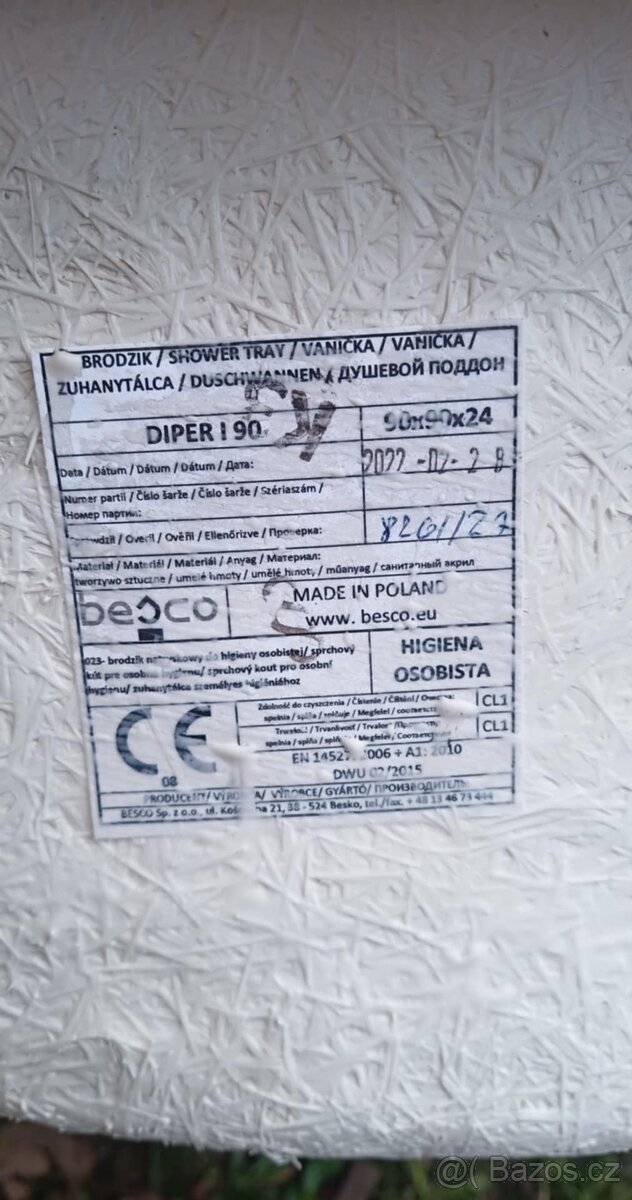 Vana ke sprchovemu koutu 90x90x24 - 2