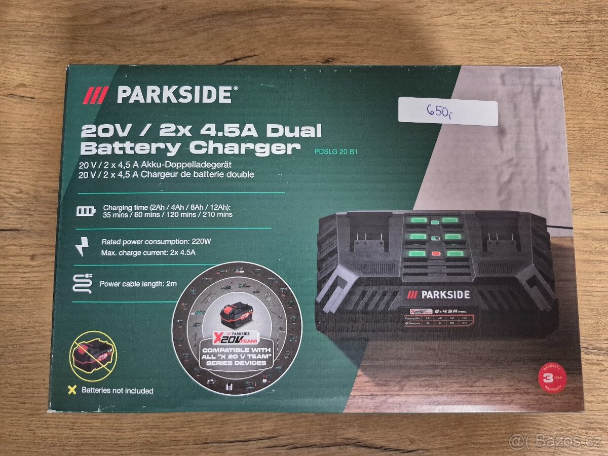 Dvoj nabíječka parkside 2×4,5 - 2