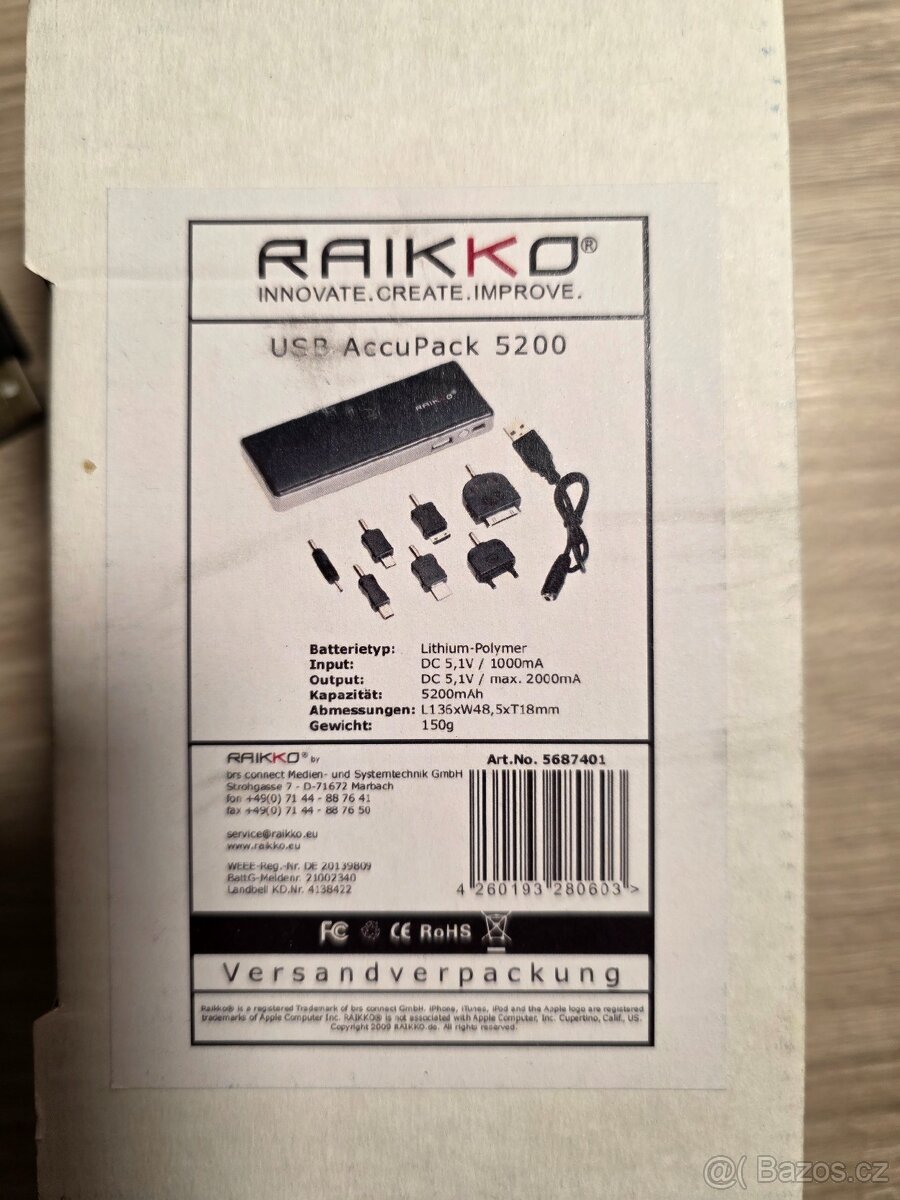 Powerbanka Raikko USB AccuPack 5200 mAh - 2