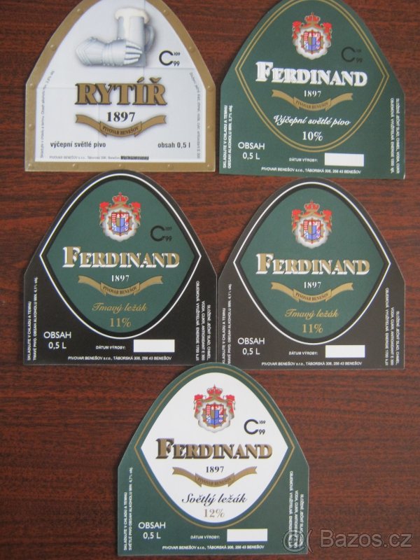 pivní etikety pivovar Benešov 85 500ks k výměnám - 2