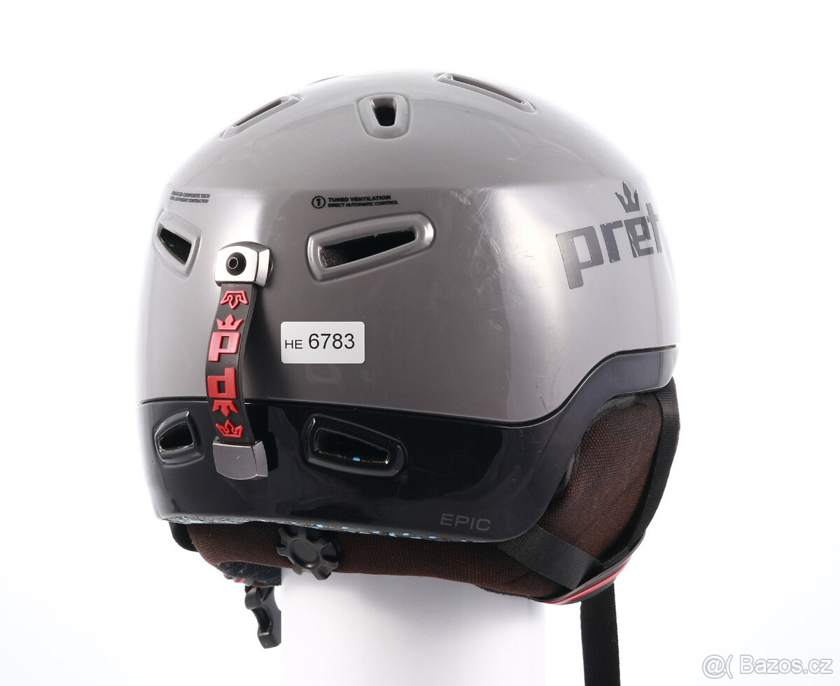 Použita lyžařská/snowboardová helma PRET EPIC, Šedá/červená - 2