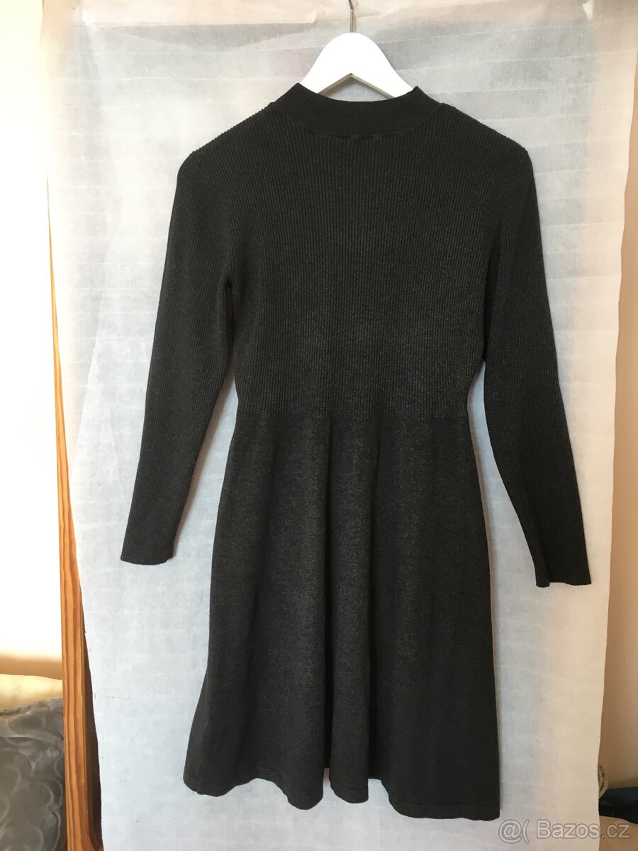 Úpletové antracitové šaty - 2