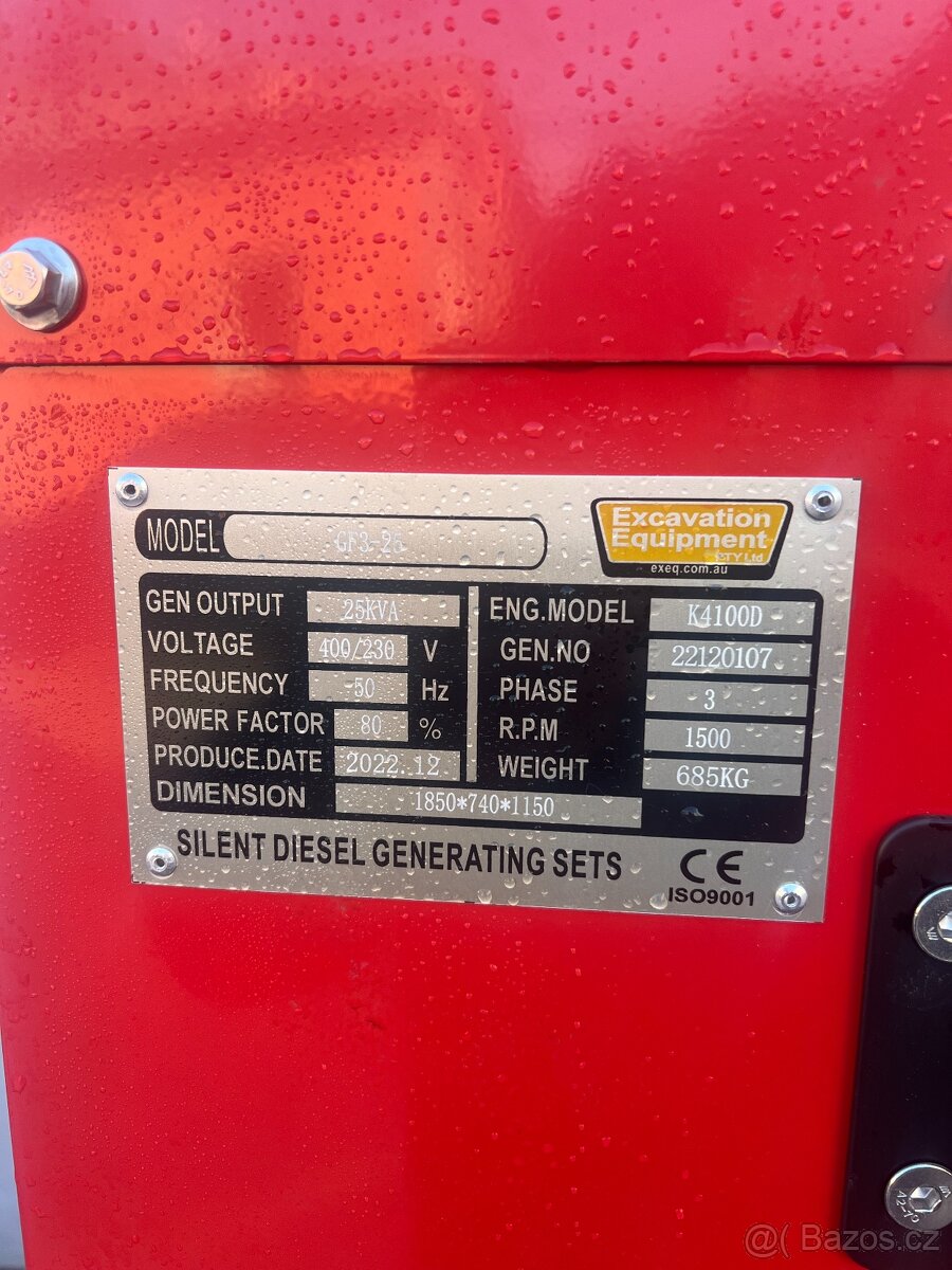 Půjčení/pronájem DIESELOVÁ ELEKTROCENTRÁLA -25KVA - 2