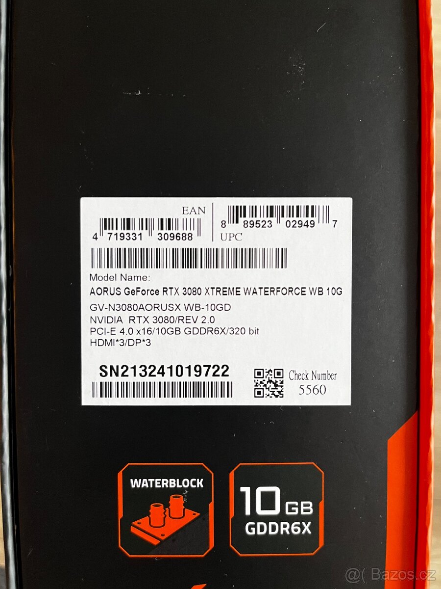 AORUS GeForce RTX 3080 XTREME WATERFORCE WB 10GB - 2