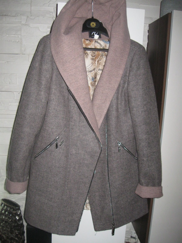 elegantní vlněný kabát šedolila XL/42 pošta zdarma - 2