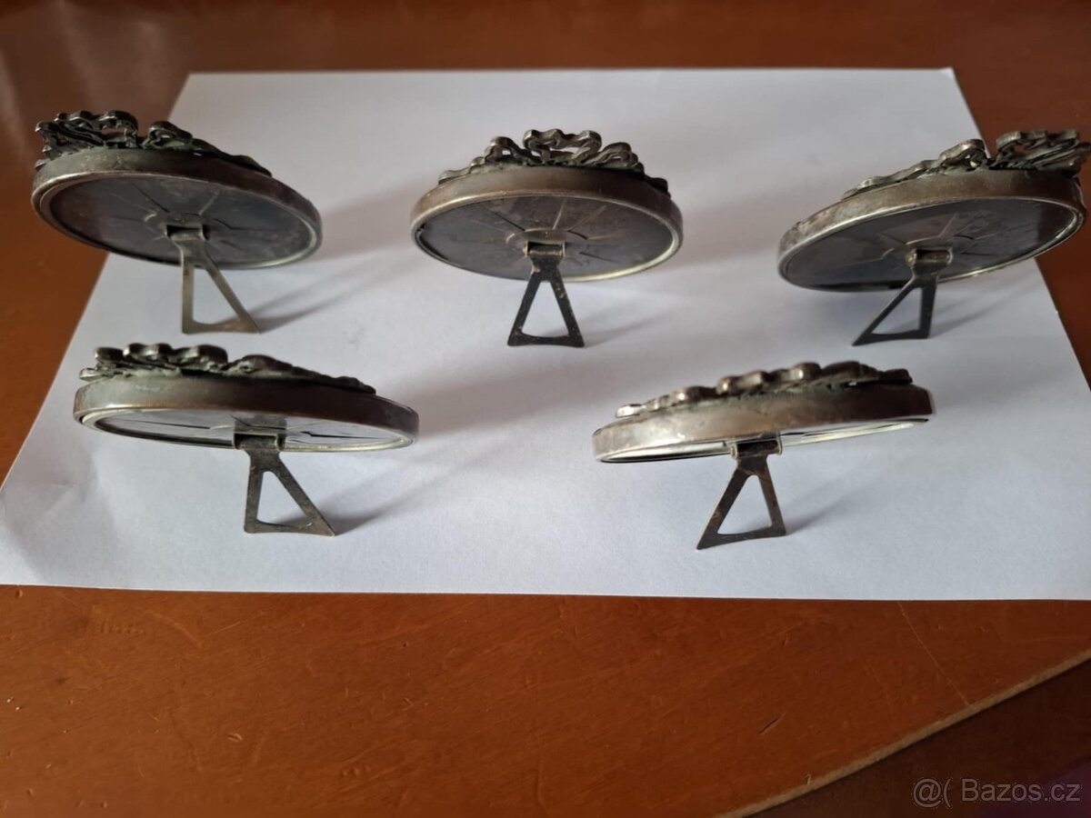 5 ks miniaturních secesních obrázků průměr 7 cm - 2