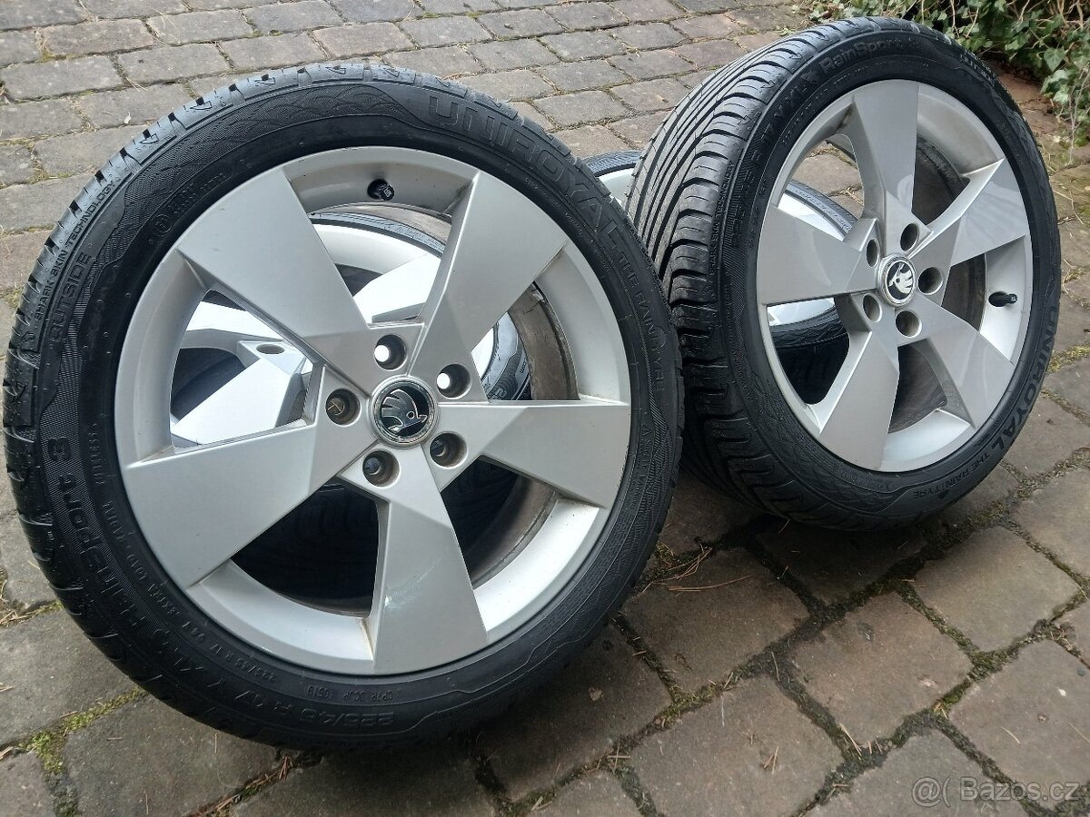 ALU kola,sada,ŠKODA DENOM,originál,225/45 R17,5x112,TOP - 2