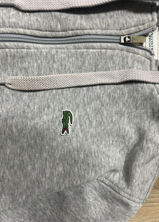 Šedá Lacoste Mikina na Zip s Kapucí - 2