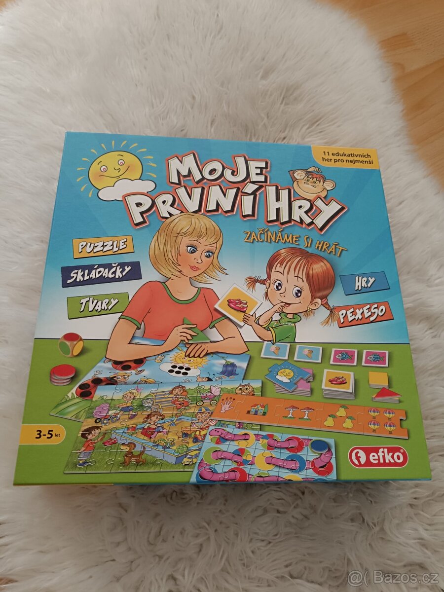 Dřevěná postýlka a ,soubor her a puzzle - 2
