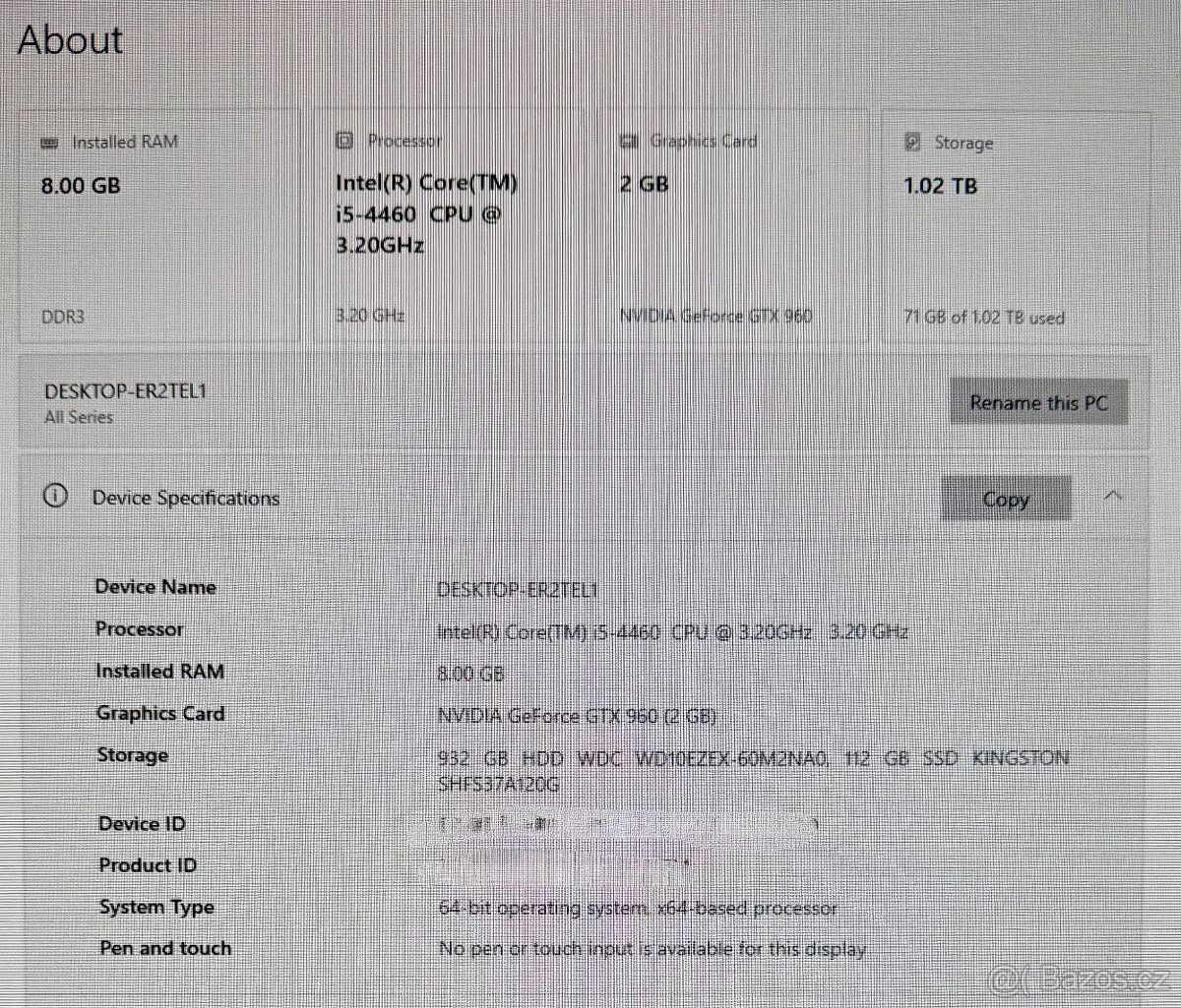 Herní PC HAL3000 – i5-4460 / GTX 960 / SSD+HDD / Win10 - 2