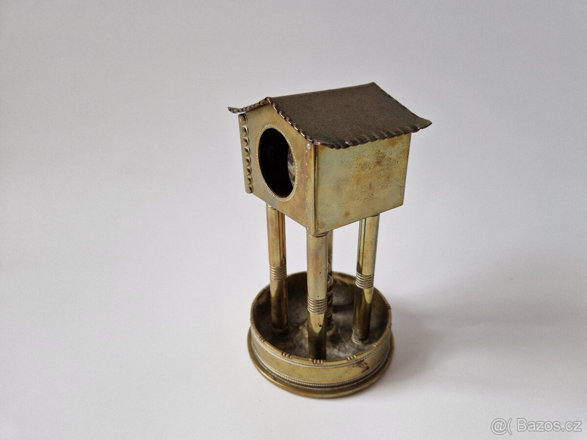 Starožitný stojánek na kapesní hodinky zákopové umění 1915 - 2