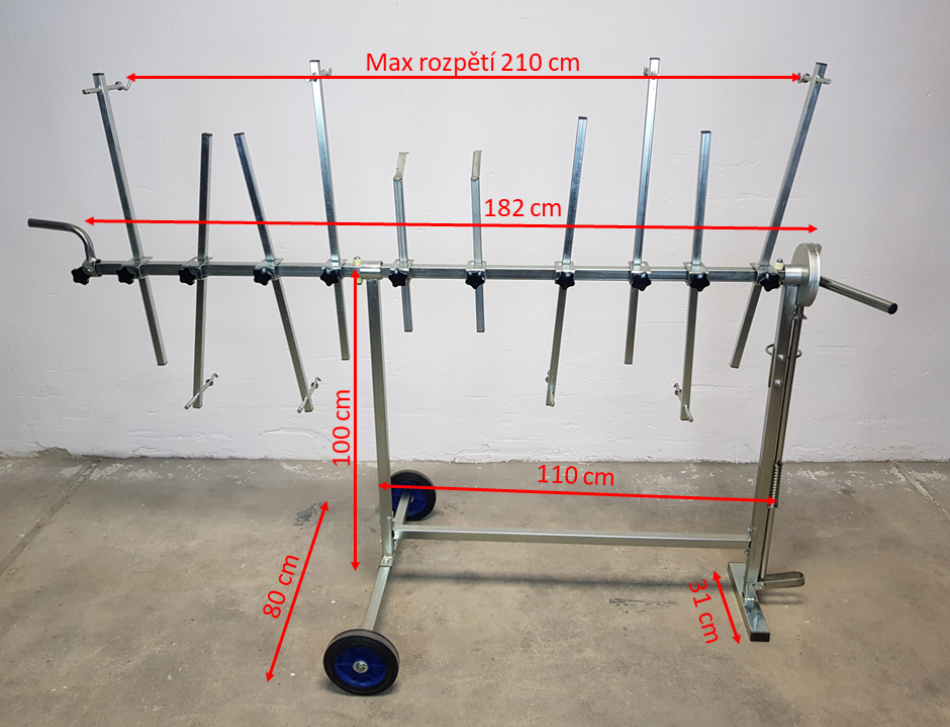 Otočný lakovací stojan 10 ramen - 2