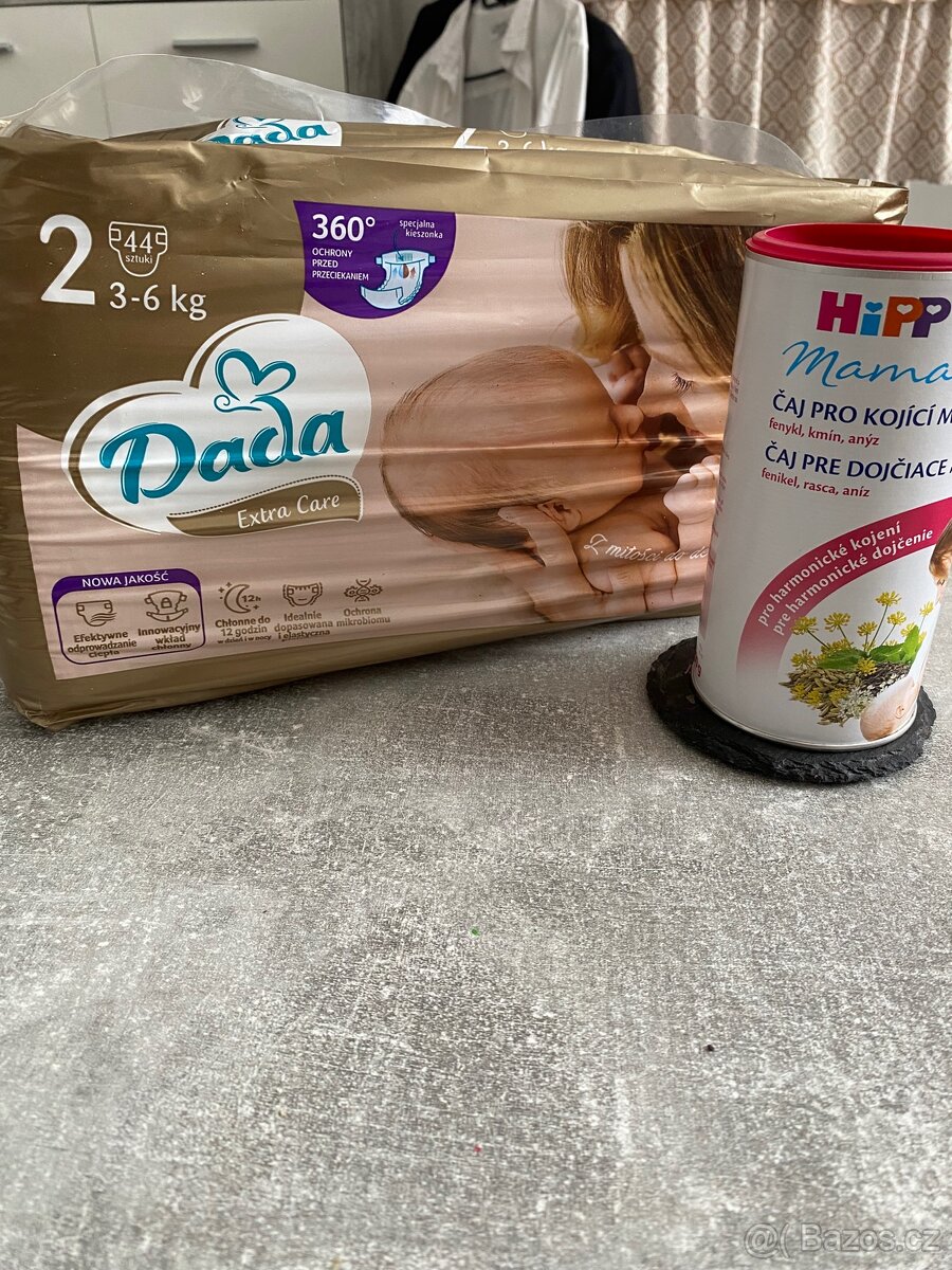 Hipp kojenecký čaj & plenky Dada velikost 2 - 2