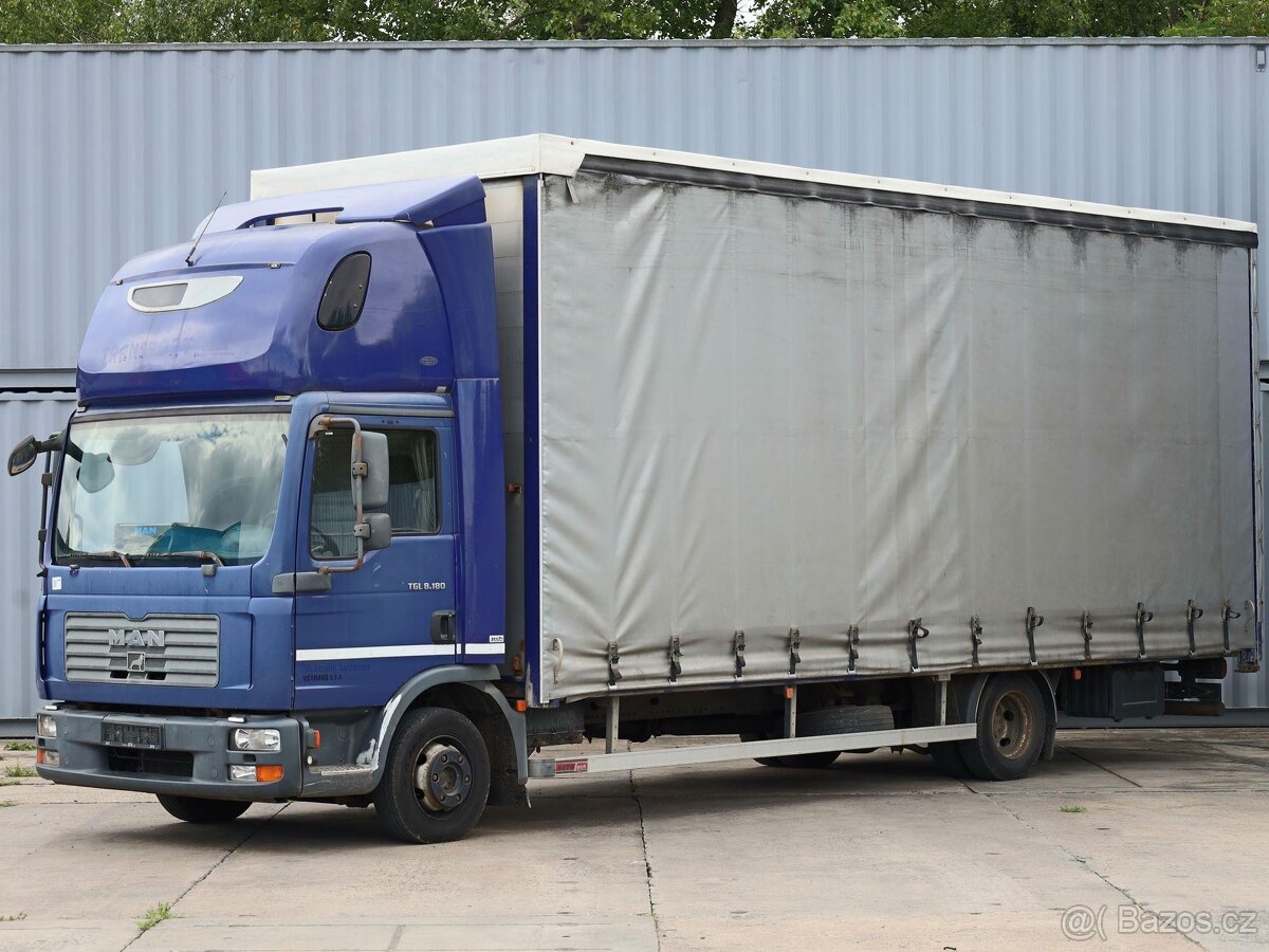MAN TGL 8.180, 18 PALET, TŘÍSTRANNÁ SHRNOVACÍ PLACHTA, ZÁNOV - 2